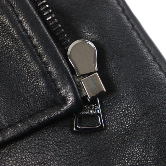 DOLCE&GABBANA Riders jacket Outer: 100% lamb leather, Lining: 100% viscose (rayon) black mens 44 Used Authentic