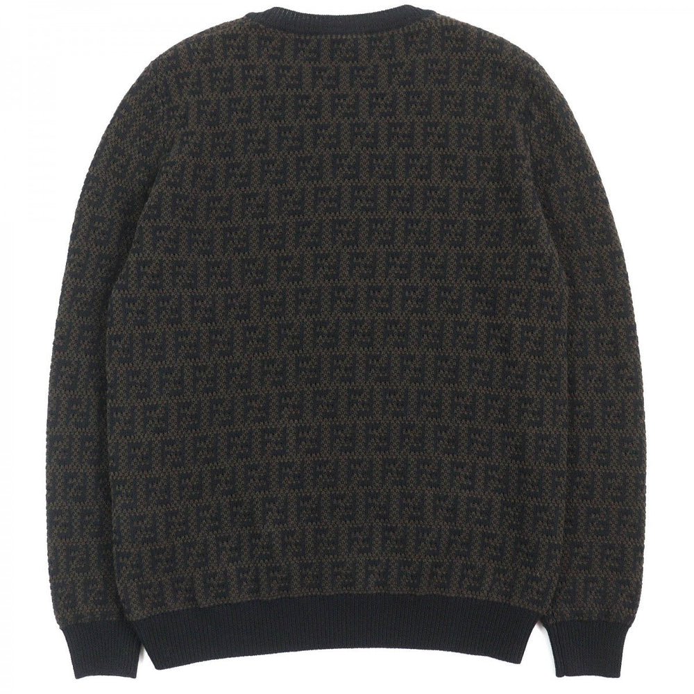 FENDI knit FZX034 Main: 54% wool, Main: 39% cotton, Main: 7% cashmere Black dark brown mens 50 Used Authentic