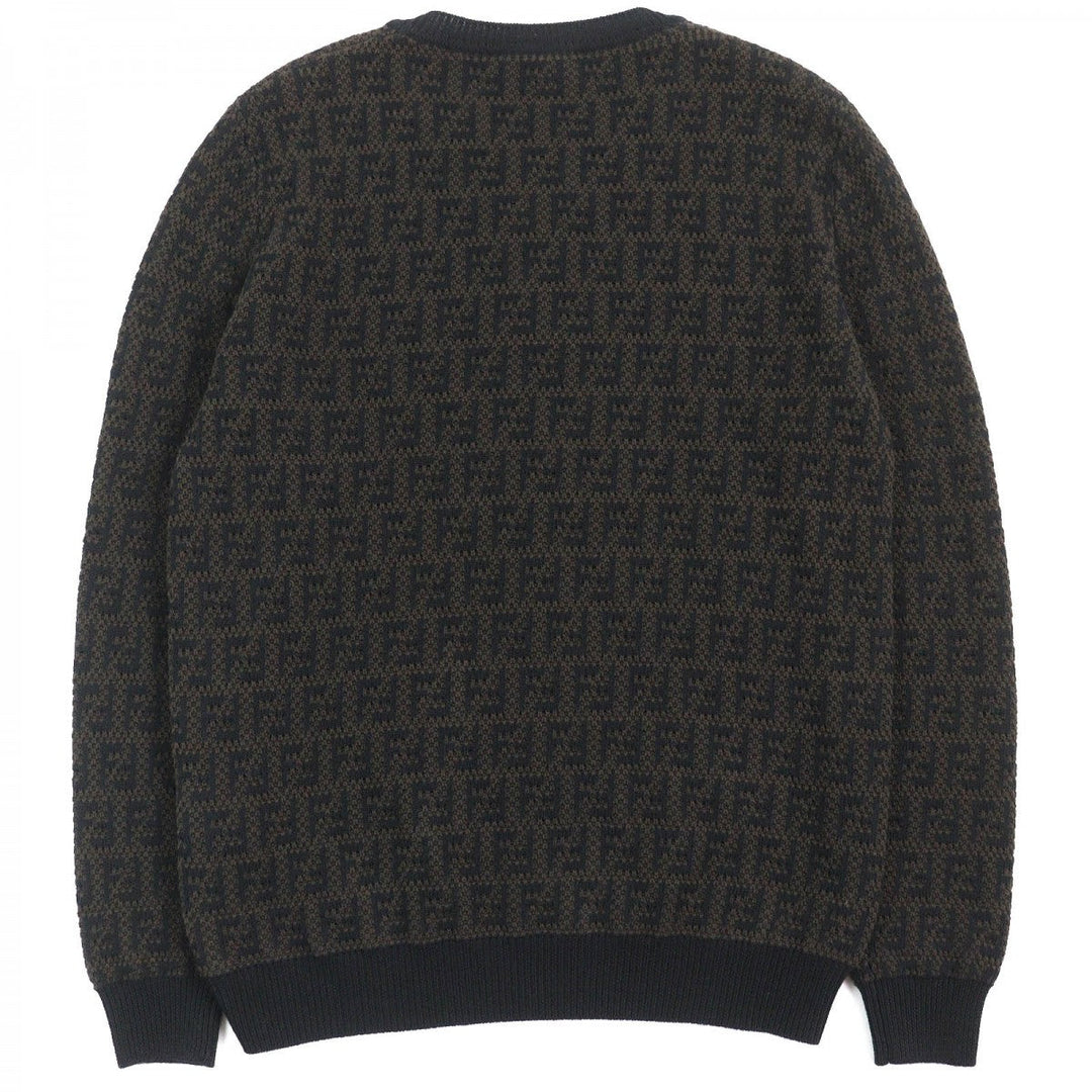 FENDI knit FZX034 Main: 54% wool, Main: 39% cotton, Main: 7% cashmere Black dark brown mens 50 Used Authentic