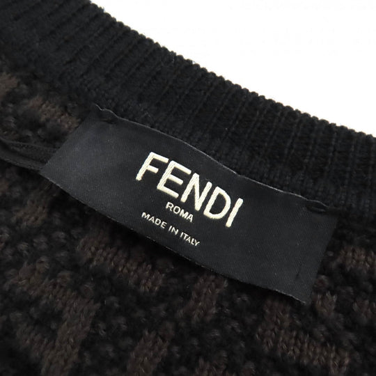 FENDI knit FZX034 Main: 54% wool, Main: 39% cotton, Main: 7% cashmere Black dark brown mens 50 Used Authentic