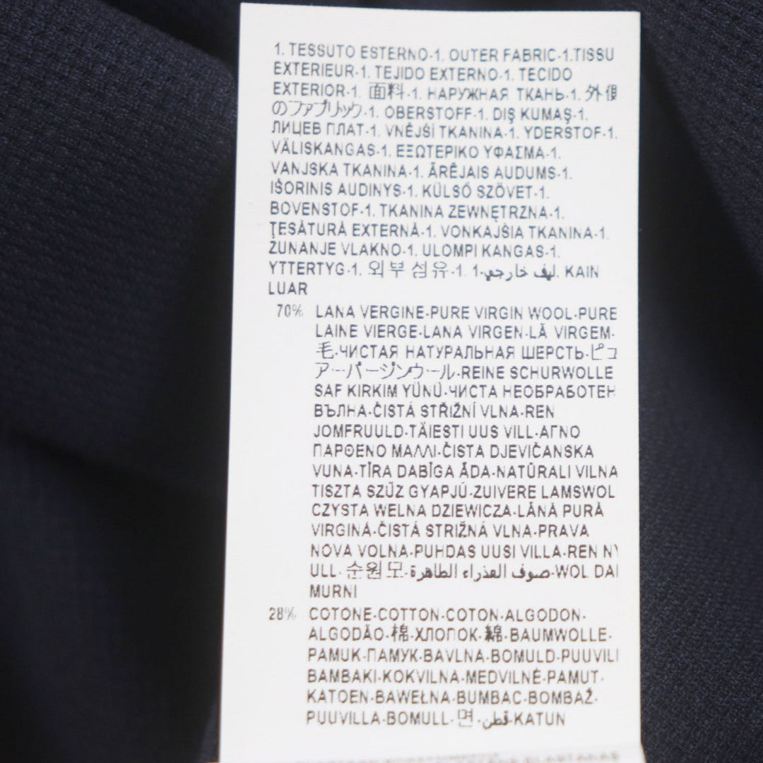 VERSACE Stainless collar coat Outer material: 70% wool, Outer material: 28% cotton, Outer material: 2% polyurethane, Lining: 100% cupra Navy mens 54 Used Authentic
