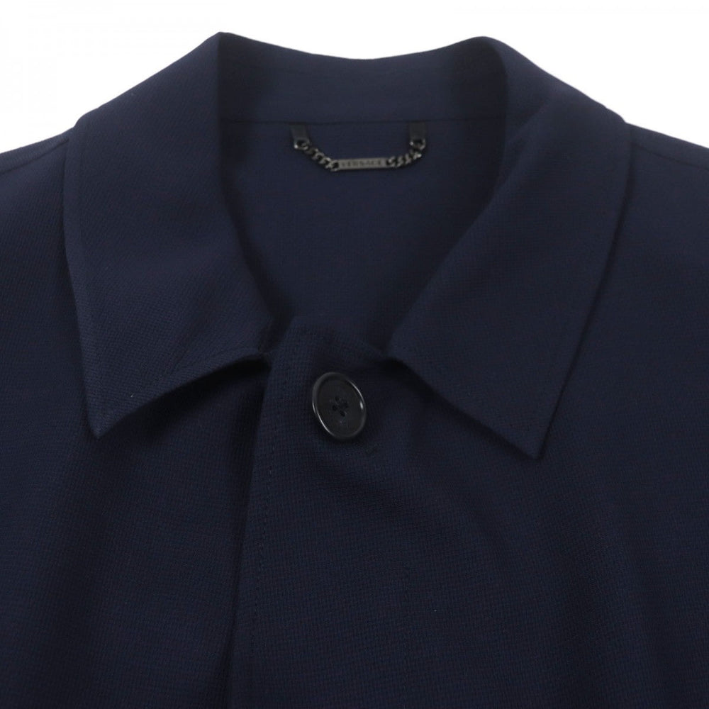 VERSACE Stainless collar coat Outer material: 70% wool, Outer material: 28% cotton, Outer material: 2% polyurethane, Lining: 100% cupra Navy mens 54 Used Authentic