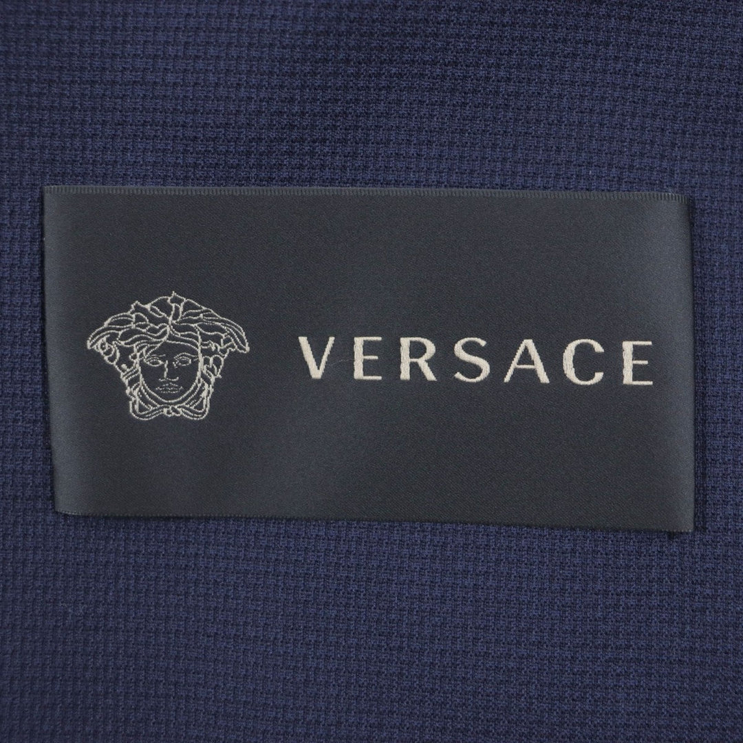 VERSACE Stainless collar coat Outer material: 70% wool, Outer material: 28% cotton, Outer material: 2% polyurethane, Lining: 100% cupra Navy mens 54 Used Authentic