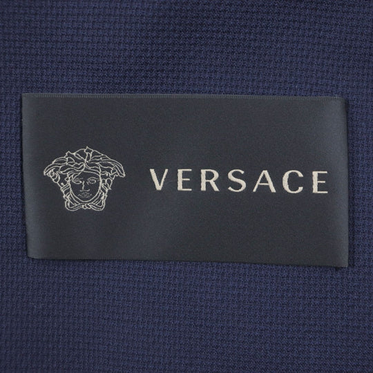 VERSACE Stainless collar coat Outer material: 70% wool, Outer material: 28% cotton, Outer material: 2% polyurethane, Lining: 100% cupra Navy mens 54 Used Authentic