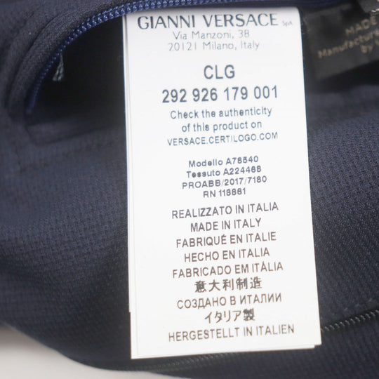 VERSACE Stainless collar coat Outer material: 70% wool, Outer material: 28% cotton, Outer material: 2% polyurethane, Lining: 100% cupra Navy mens 54 Used Authentic