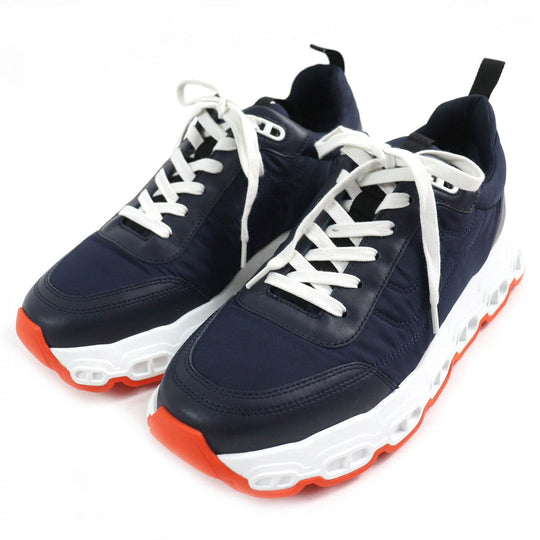HERMES sneakers leather Navy White Orange Impulse 41