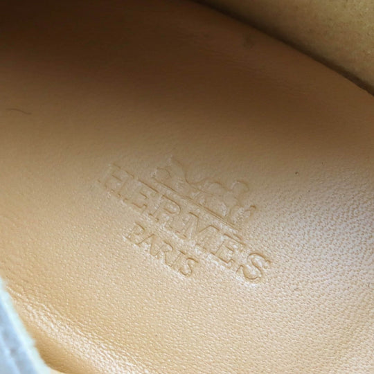 HERMES Moccasin 221980Z Main: Suede leather Beige type Eclipse mens 39.5 Used Authentic