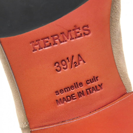 HERMES Moccasin 221980Z Main: Suede leather Beige type Eclipse mens 39.5 Used Authentic