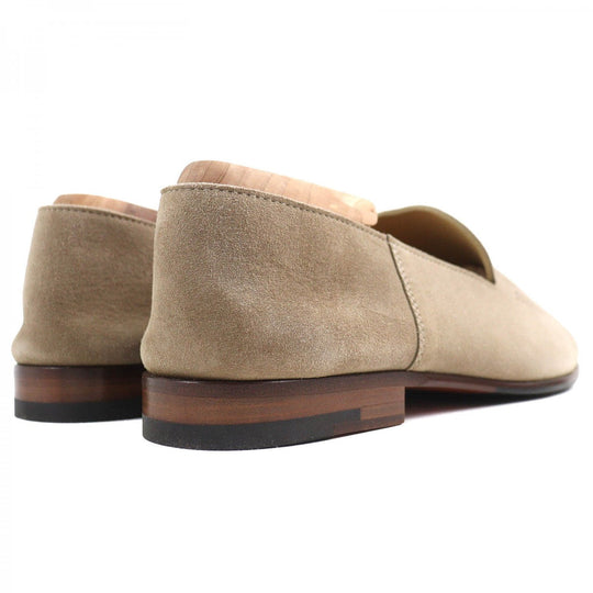 HERMES Moccasin 221980Z Main: Suede leather Beige type Eclipse mens 39.5 Used Authentic