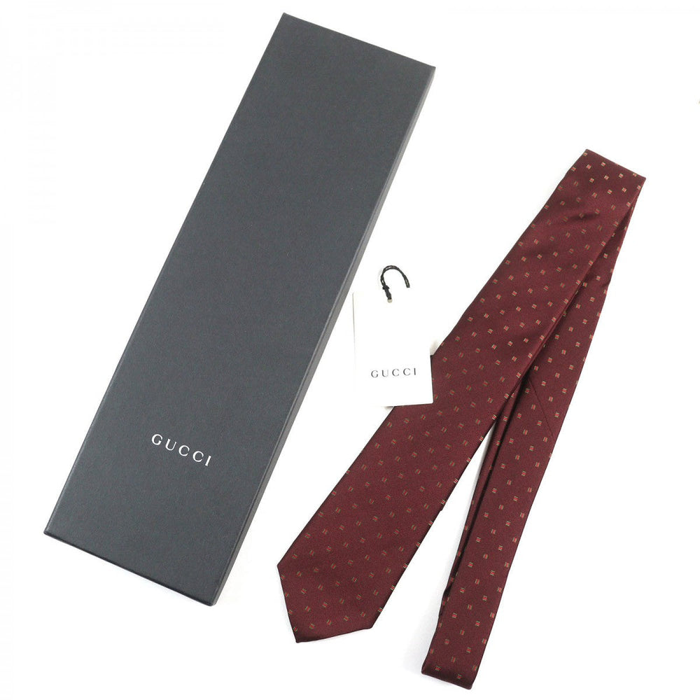 GUCCI tie 406354 Main: 100% silk, Lining: 60% cupra, Lining: 40% silk Bordeauxtype mens Used Authentic