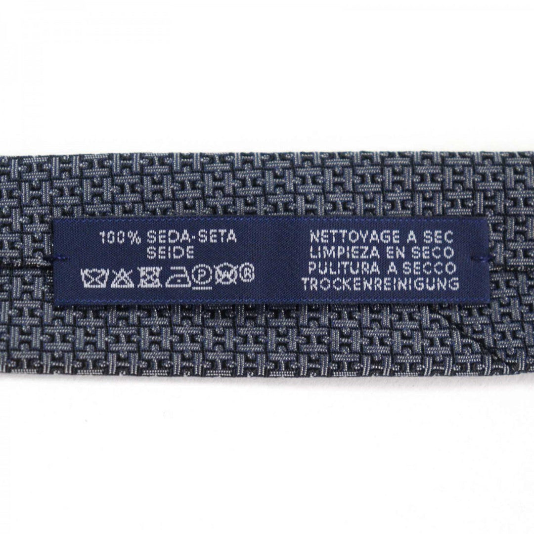HERMES tie 659229T Main: 100% silk Navy type all-over pattern mens Used Authentic