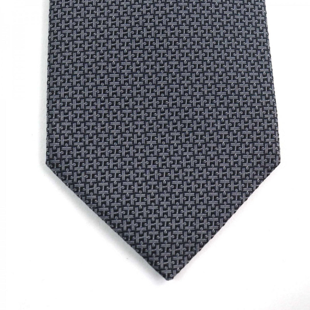 HERMES tie 659229T Main: 100% silk Navy type all-over pattern mens Used Authentic
