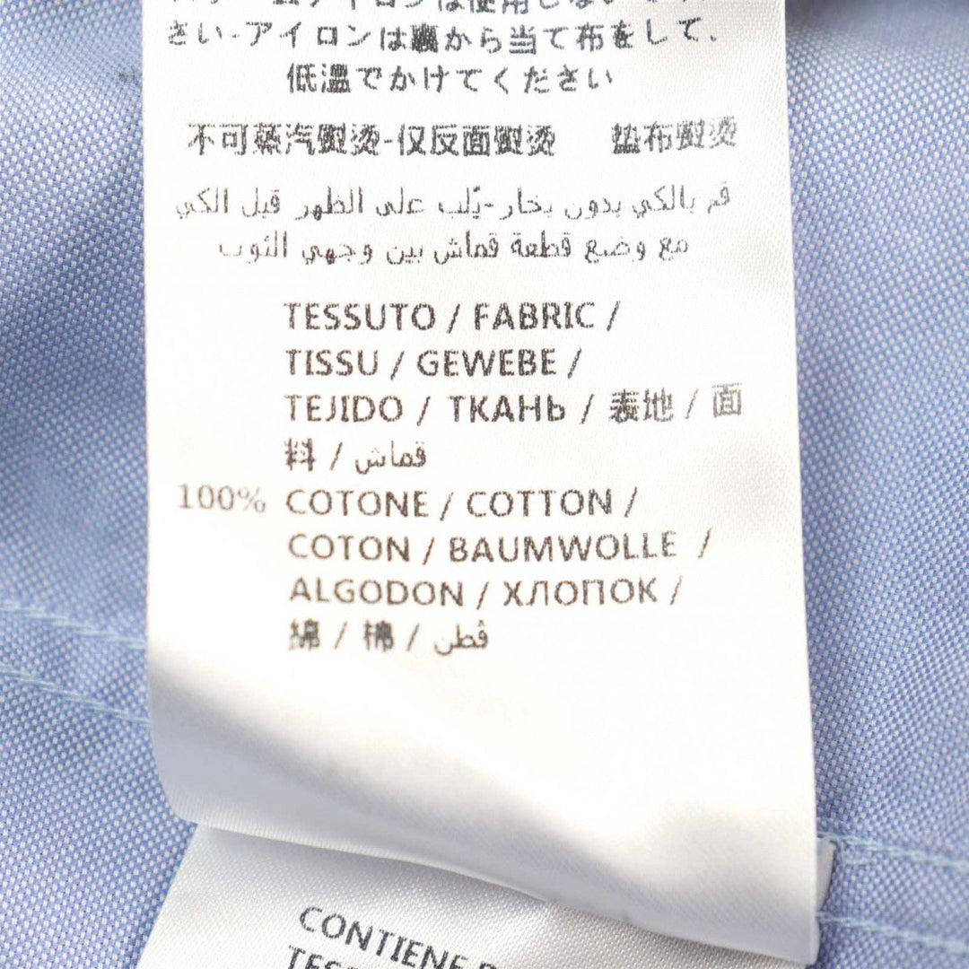 GUCCI Long sleeve shirt 521946 Outer material: 100% cotton, part: 53% rayon, part: 24% silk, part: 23% metal Blue gold mens 41|16 Used Authentic