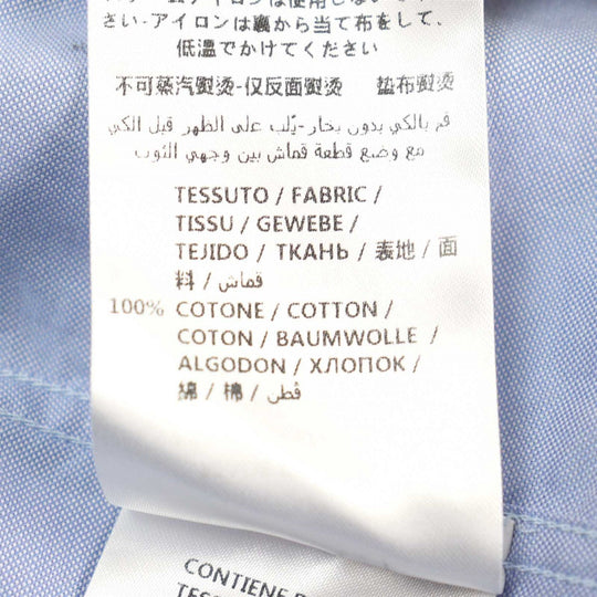 GUCCI Long sleeve shirt 521946 Outer material: 100% cotton, part: 53% rayon, part: 24% silk, part: 23% metal Blue gold mens 41|16 Used Authentic