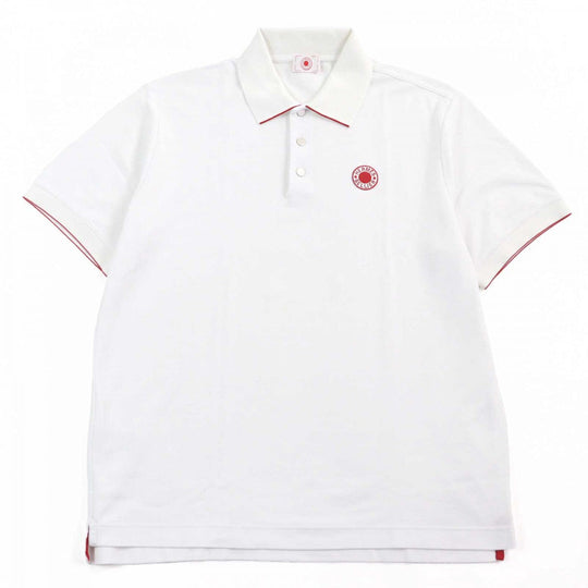 HERMES Short sleeve polo shirt cotton White red Double Jeu XL
