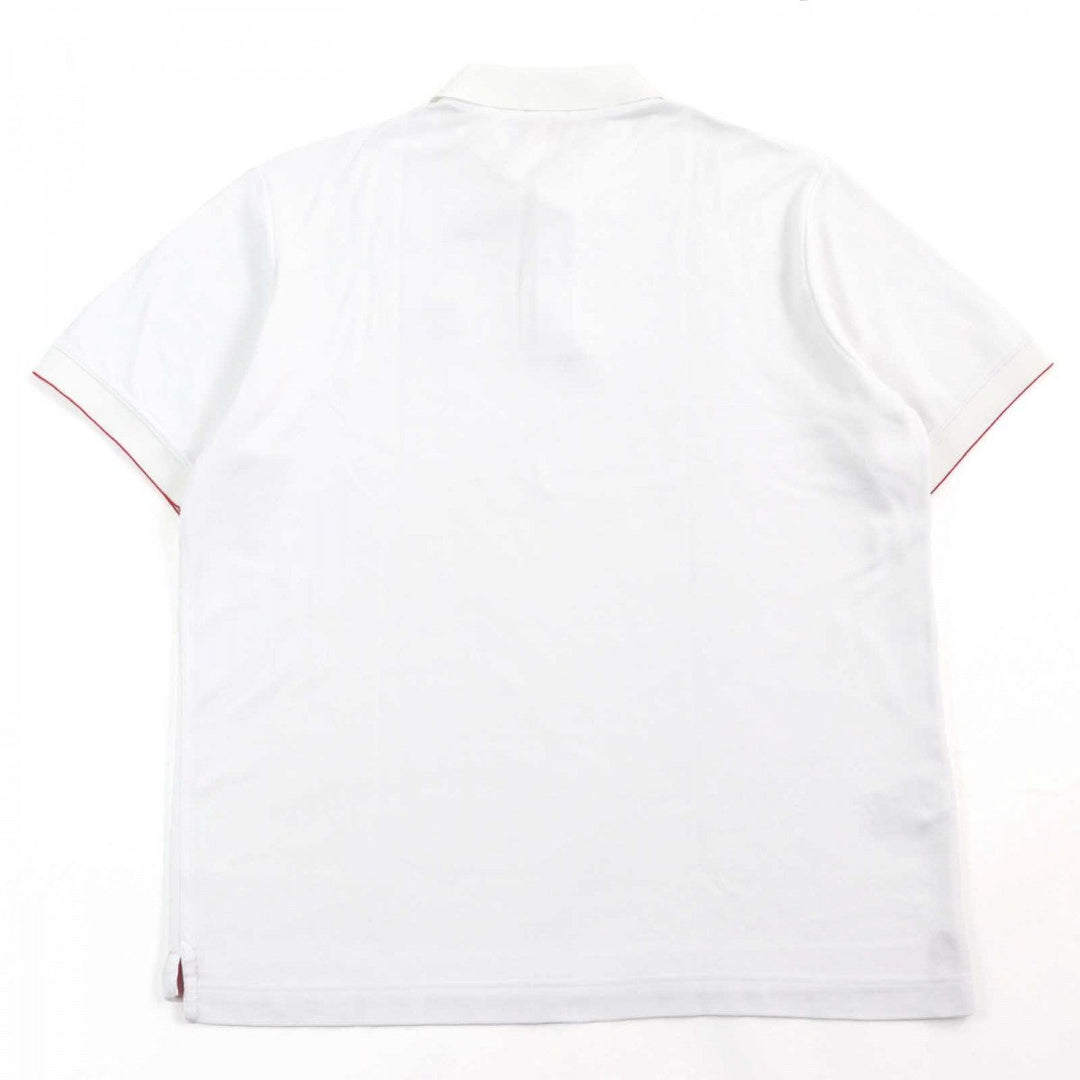 HERMES Short sleeve polo shirt cotton White red Double Jeu XL