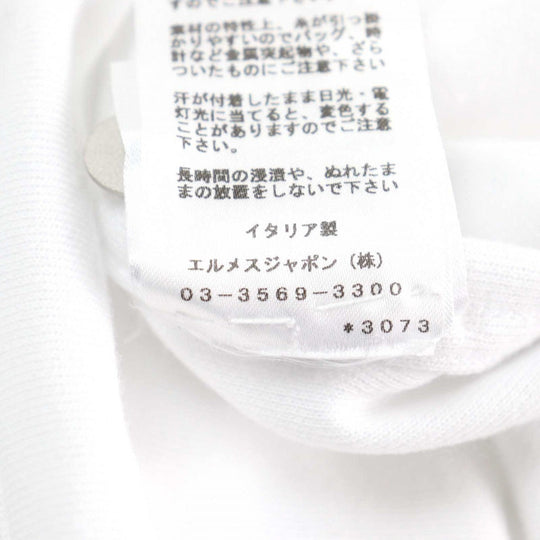 HERMES Short sleeve polo shirt cotton White red Double Jeu XL