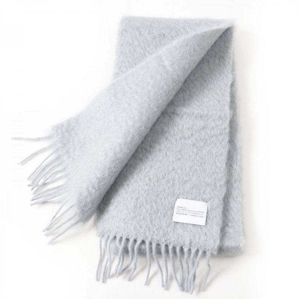 LOEWE Scarf Main: 50% mohair, Main: 48% wool, Main: 2% nylon gray Women Used Authentic