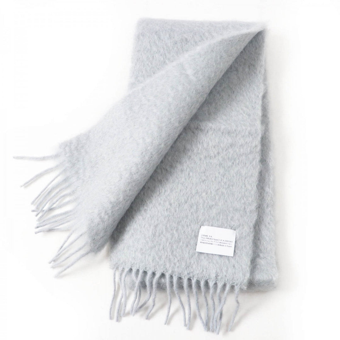 LOEWE Scarf Main: 50% mohair, Main: 48% wool, Main: 2% nylon gray Women Used Authentic