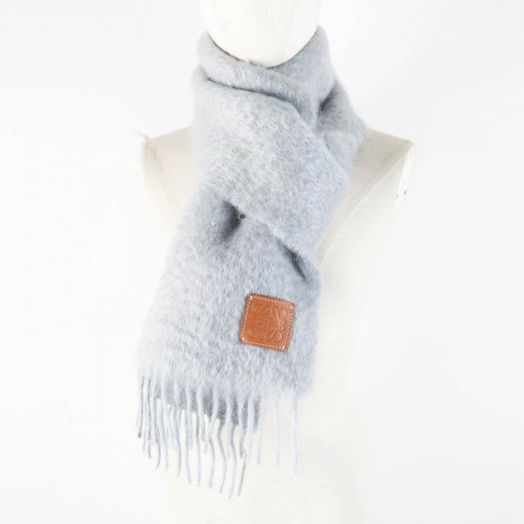 LOEWE Scarf Main: 50% mohair, Main: 48% wool, Main: 2% nylon gray Women Used Authentic