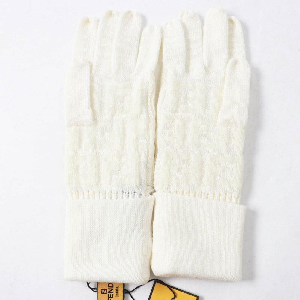 FENDI gloves 00018401 Main: 90% wool, Main: 8% nylon, Main: 2% polyurethane Ivory Women 42 Used Authentic