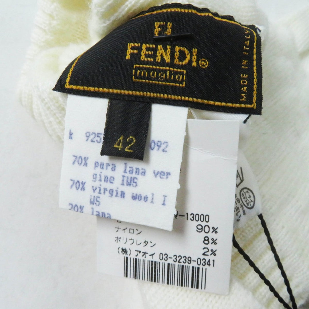FENDI gloves 00018401 Main: 90% wool, Main: 8% nylon, Main: 2% polyurethane Ivory Women 42 Used Authentic