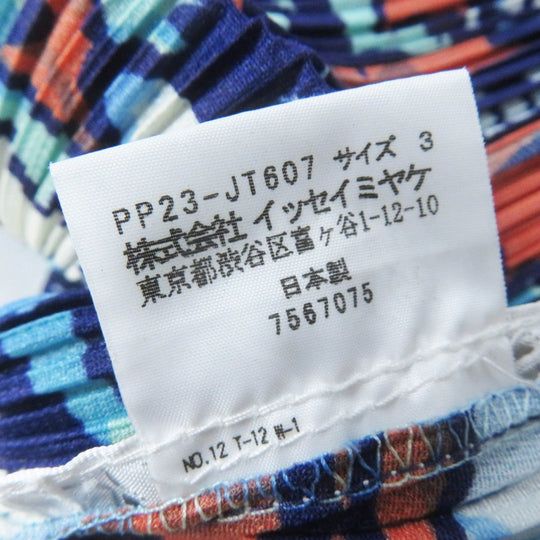PLEATS PLEASE one piece PP23-JT607 Main: 100% polyester Multi World Map Ocean Women 3 Used Authentic