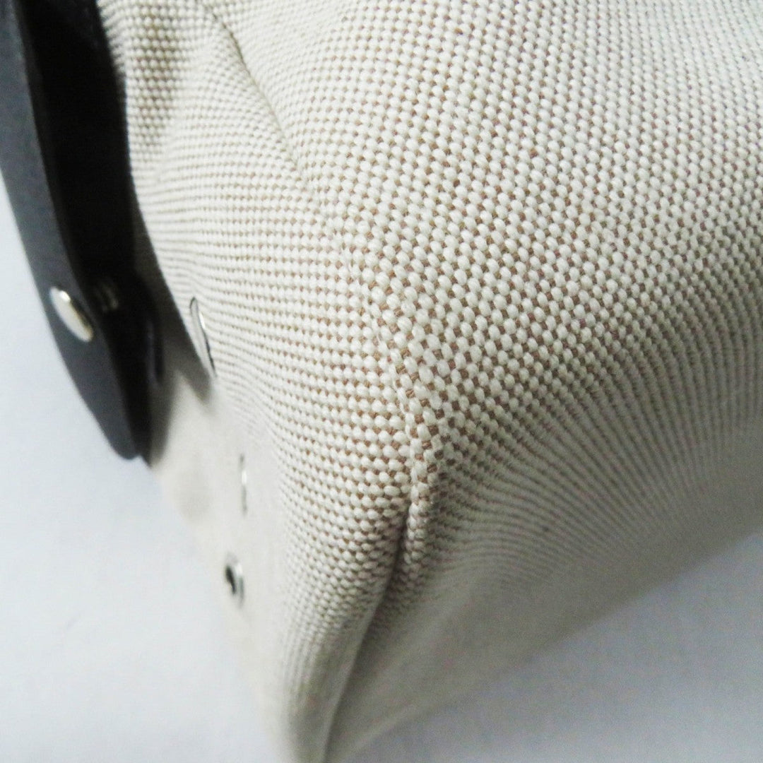 HERMES Shoulder Bag Main: Toile H, Part: Leather Navy Natural Sac de Transport Pourcienne Dog Carrier Women Used Authentic