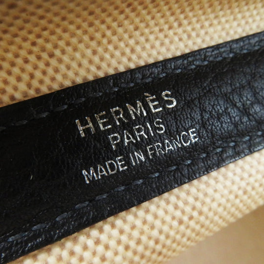 HERMES Shoulder Bag Main: Toile H, Part: Leather Navy Natural Sac de Transport Pourcienne Dog Carrier Women Used Authentic