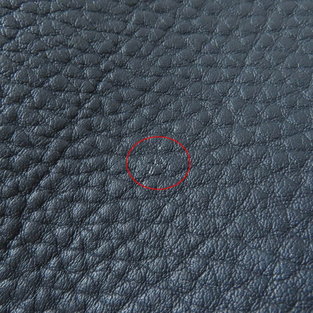 HERMES Shoulder Bag Main: Toile H, Part: Leather Navy Natural Sac de Transport Pourcienne Dog Carrier Women Used Authentic