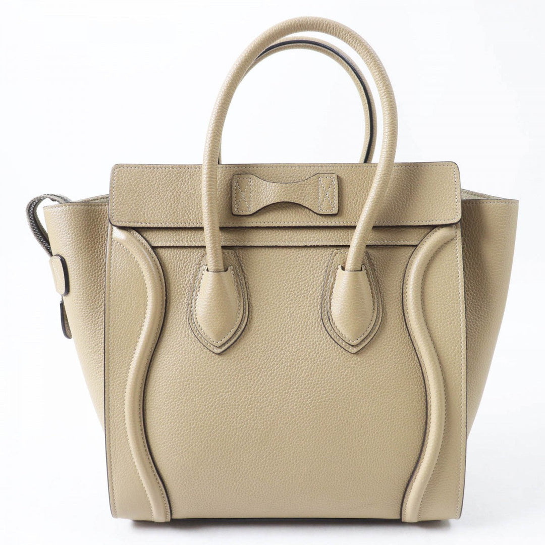 CELINE Handbag 18979 Main: Drummed calfskin yellow Luggage micro shopper Women Used Authentic