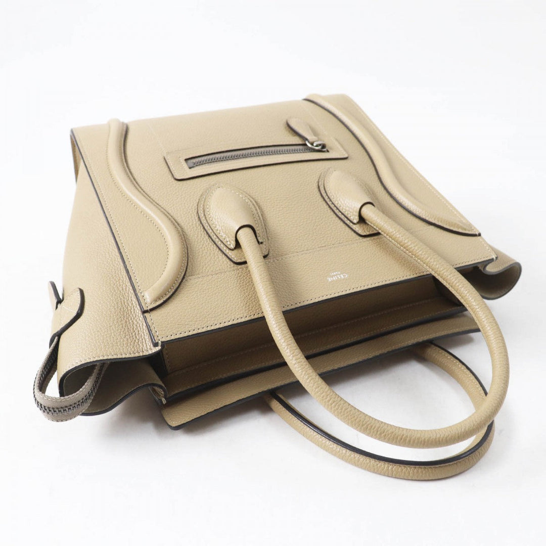 CELINE Handbag 18979 Main: Drummed calfskin yellow Luggage micro shopper Women Used Authentic