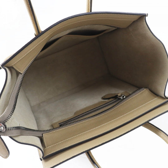 CELINE Handbag 18979 Main: Drummed calfskin yellow Luggage micro shopper Women Used Authentic