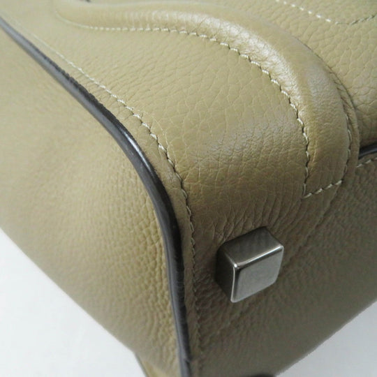 CELINE Handbag 18979 Main: Drummed calfskin yellow Luggage micro shopper Women Used Authentic