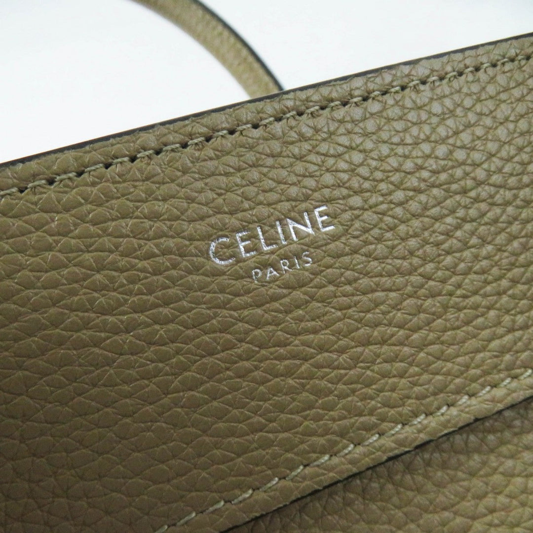 CELINE Handbag 18979 Main: Drummed calfskin yellow Luggage micro shopper Women Used Authentic