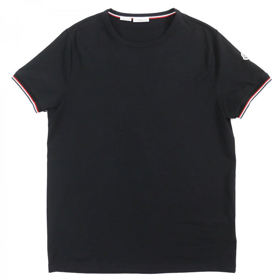 MONCLER Short sleeve T-shirt I10918C71600 Main: 92% cotton, Main: 8% polyurethane, Part: 100% cotton black mens XL Used Authentic