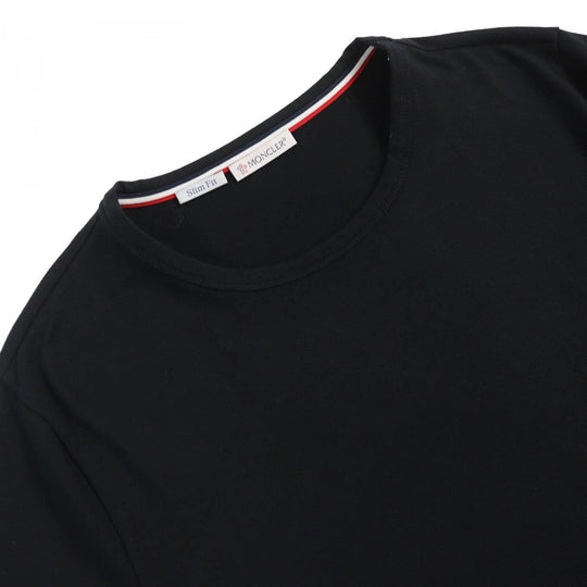 MONCLER Short sleeve T-shirt I10918C71600 Main: 92% cotton, Main: 8% polyurethane, Part: 100% cotton black mens XL Used Authentic