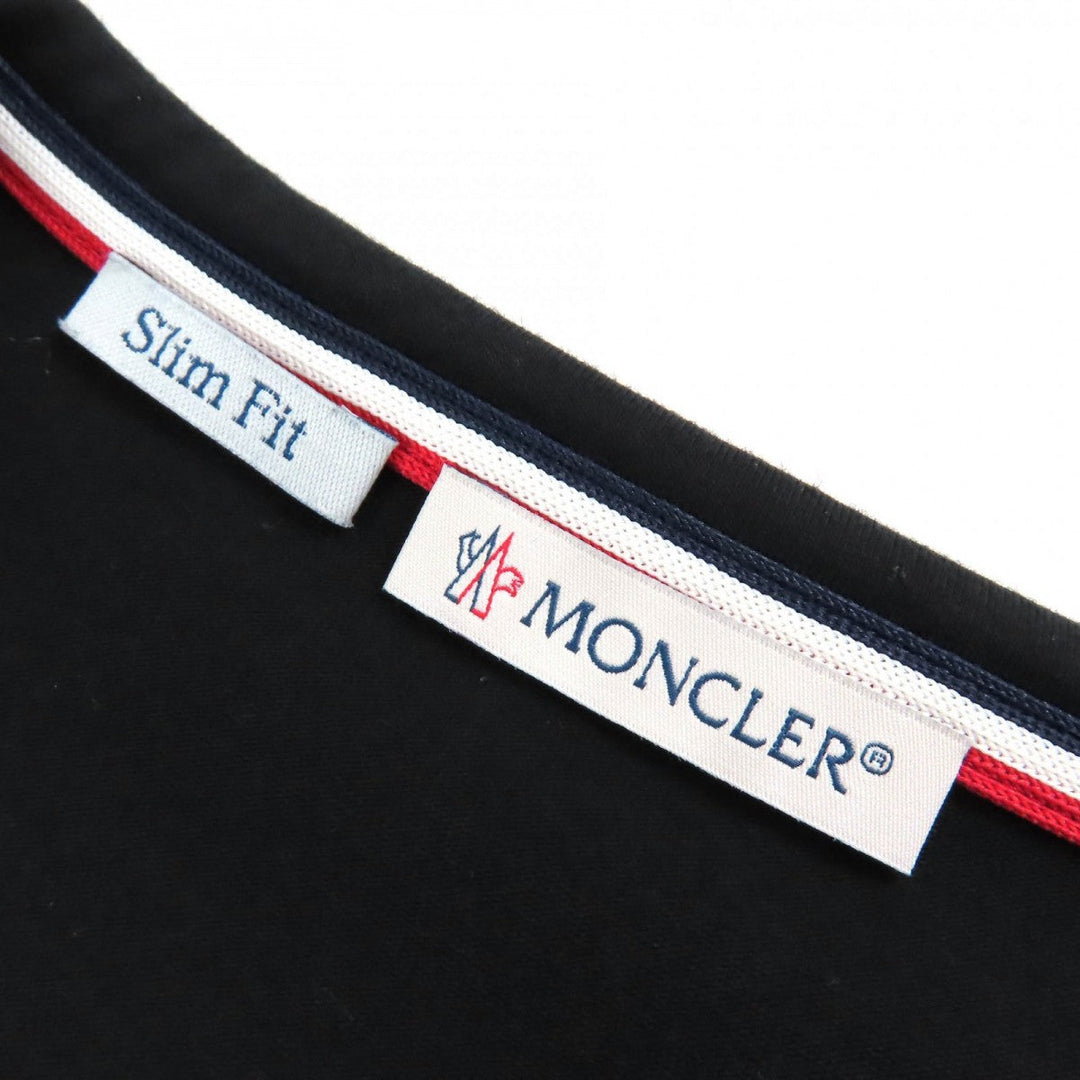 MONCLER Short sleeve T-shirt I10918C71600 Main: 92% cotton, Main: 8% polyurethane, Part: 100% cotton black mens XL Used Authentic