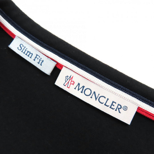 MONCLER Short sleeve T-shirt I10918C71600 Main: 92% cotton, Main: 8% polyurethane, Part: 100% cotton black mens XL Used Authentic