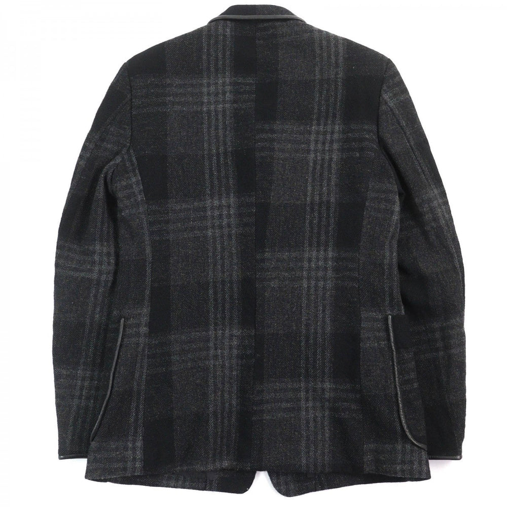 Y�fs for men tailored jacket MO-J12-105 Outer material: 100% polyester, Lining: 100% cotton, Sleeve lining: 100% cupra, Leather part: sheepskin Black type mens 3 Used Authentic