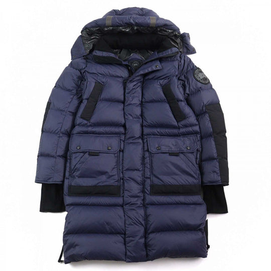 CANADA GOOSE down coat 2608MB Outer: 100% nylon, Lining: 100% nylon, Part: 96% acrylic, Part: 4% polyurethane, Filling: 90% down Navy black WARWICK PARKA mens S Used Authentic