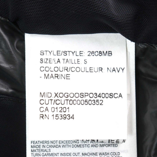 CANADA GOOSE down coat 2608MB Outer: 100% nylon, Lining: 100% nylon, Part: 96% acrylic, Part: 4% polyurethane, Filling: 90% down Navy black WARWICK PARKA mens S Used Authentic