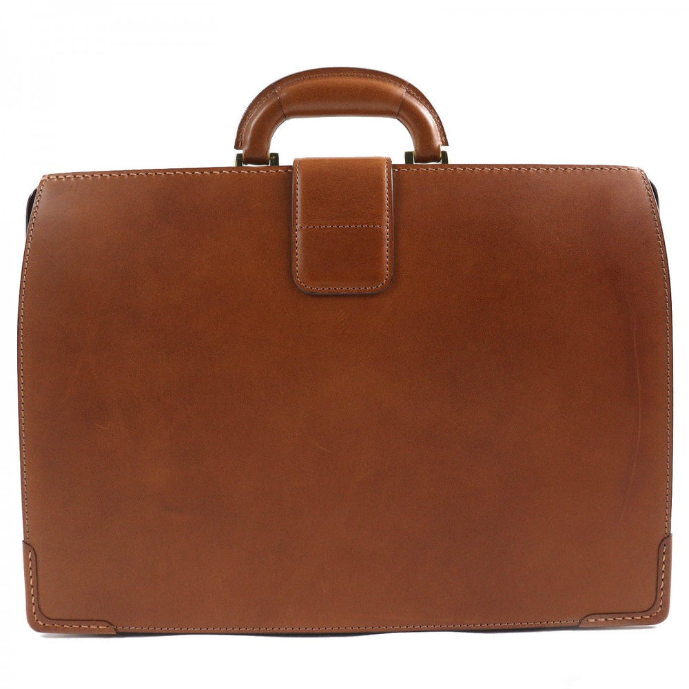 OHBA Business bag 0953-BTL Calfskin Brown Slim Dulles Bag
