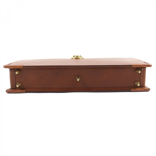 OHBA Business bag 0953-BTL Calfskin Brown Slim Dulles Bag