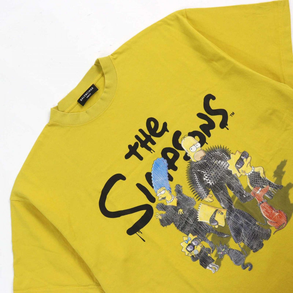 BALENCIAGA Short sleeve T-shirt 676589 Outer: 100% cotton, Part: 97% cotton, Part: 3% polyurethane, Part: 100% polyester Yellow type mens L Used Authentic