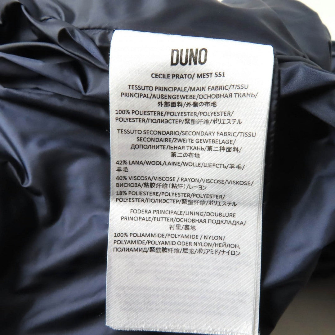 DUNO down coat Outer: 100% polyester, Part: 42% wool, Part: 40% rayon, Part: 18% polyester, Lining: 100% nylon Navy CESILE PRATO Women 40 Used Authentic