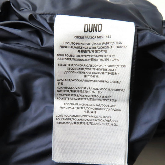 DUNO down coat Outer: 100% polyester, Part: 42% wool, Part: 40% rayon, Part: 18% polyester, Lining: 100% nylon Navy CESILE PRATO Women 40 Used Authentic