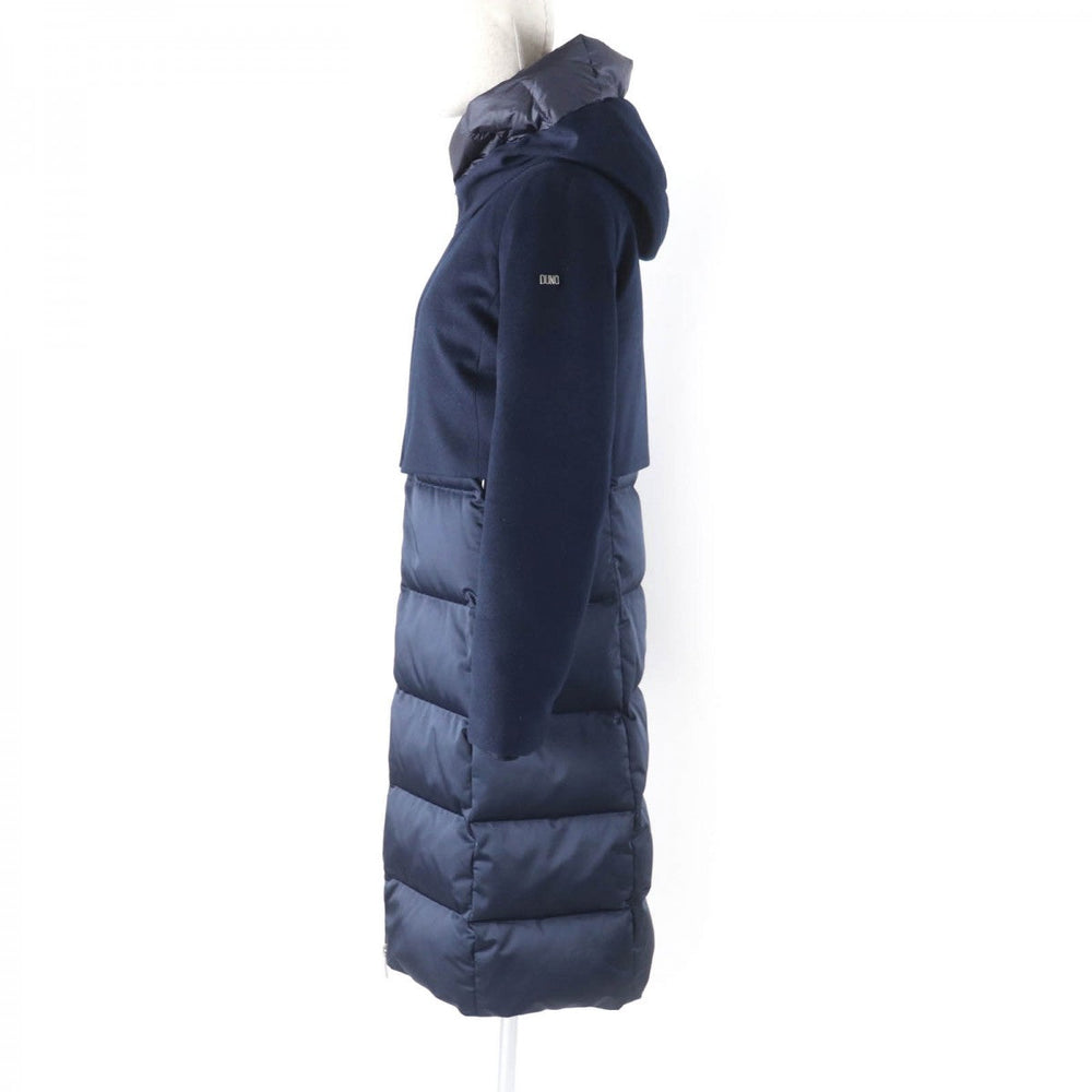 DUNO down coat Outer: 100% polyester, Part: 42% wool, Part: 40% rayon, Part: 18% polyester, Lining: 100% nylon Navy CESILE PRATO Women 40 Used Authentic