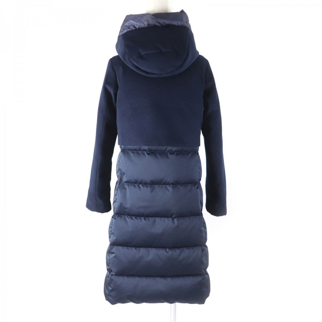 DUNO down coat Outer: 100% polyester, Part: 42% wool, Part: 40% rayon, Part: 18% polyester, Lining: 100% nylon Navy CESILE PRATO Women 40 Used Authentic