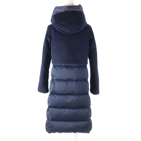DUNO down coat Outer: 100% polyester, Part: 42% wool, Part: 40% rayon, Part: 18% polyester, Lining: 100% nylon Navy CESILE PRATO Women 40 Used Authentic
